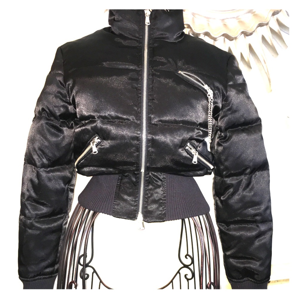 Express crop puffer coat jacket black XS - Picture 1 of 5